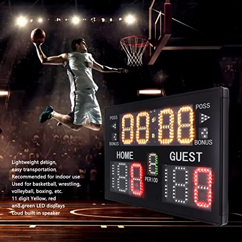 Scorebord Timer Indoor Electronic Tabletop Scorebord 100-240V 11 digits met ingebouwde luidspreker voor basketbal volleybal (EU-plug)