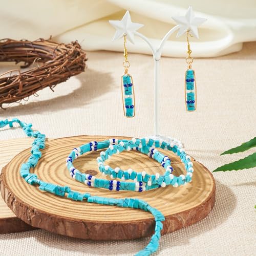 1 Strand Turquoise Tila kralen Natural Gemstone 2 Hole Square zaad kralen drager kralen voor meerdere onderdelen armband ketting ambachten sieraden maken, 150 st 4