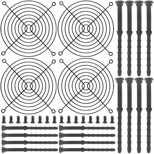 120mm Zwarte Finger Grille Fan Grille voor PC 120mm PC Beschermhoes met Schroeven Rubber PC Ventilator Schroef (4PCS)