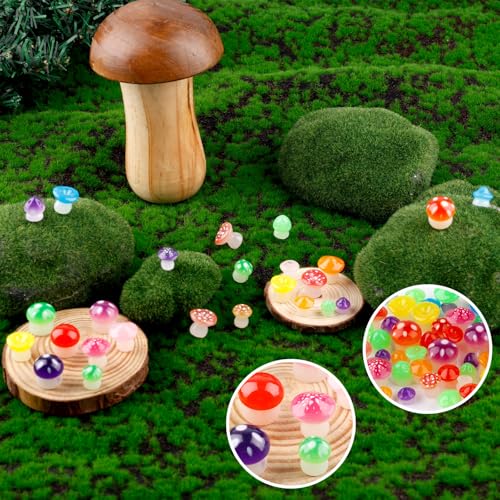 126 st. Lichtgevende Mini Resin paddo figuren, Licht in de donkere kleine paddo Figurine Assorted kleine paddo's voor poppenhuis decoratie sprookjestuin landschap (kleurrijk) 4