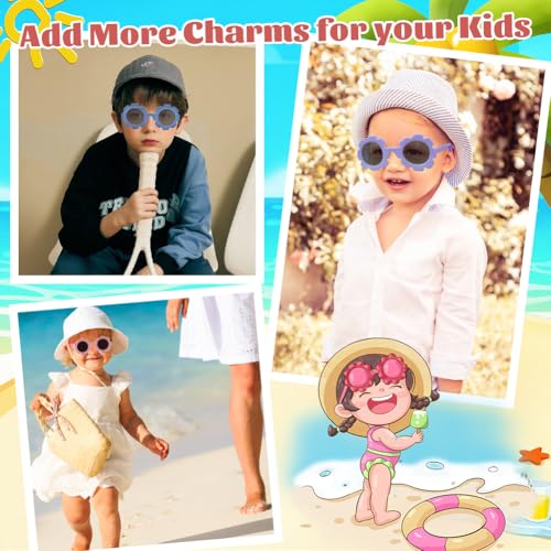 Baby Zonnebril, Leuke Bloem Kinder zonnebril met verstelbare armband, Flexibele Polarised, Meisjes Zonnebril voor pasgeborenen, 0-24 maanden met zak, zonnebril en doek 4