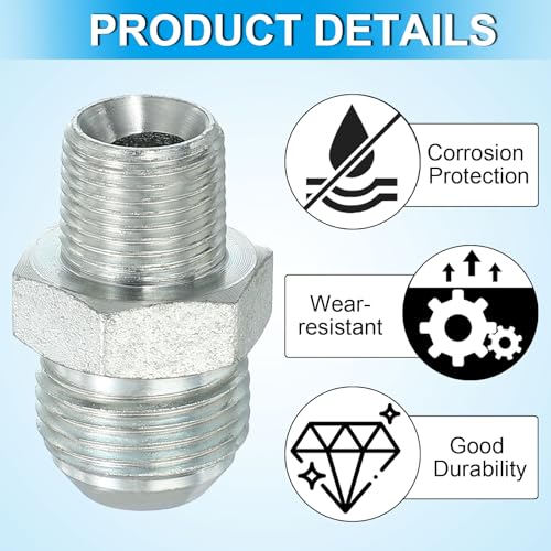 Pijp Adapter Connector 7/8 "Mannelijke 37 ° Flare JIC x 3/8" Mannelijke R Pijp Fitting 2 Stks Olie Feed Restrictor Fitting Hydraulische Connector voor Olie Stoom Water Pijpleidingen Systeem 3