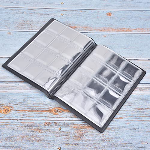 Munt Collector's Holder, 120 Munt 10 Pagina's Collector's Book Pocket, Munt Organisator Opslag Album Booklet Case voor Munt Binnen 28mm Diameter (rood)