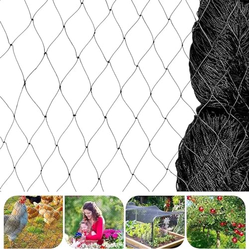 Vogelnet, Pond Net, 7 x 15 m, Geweven Net, Zwart, Robuust Net voor Tuin Planten Fruit Bloemen Groenten Hold Vogels Herten Dieren