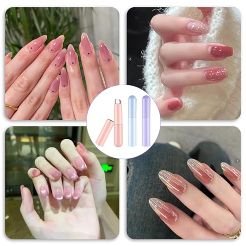 3 Stukken Siliconen Nagel Art Rendering Tools, Multifunctionele Nail Brush, Ombre Lip Brush, Make-up Brush, Herbruikbare Nail Art Brush, Nail Polish Brush voor UV Gel Valse Nails