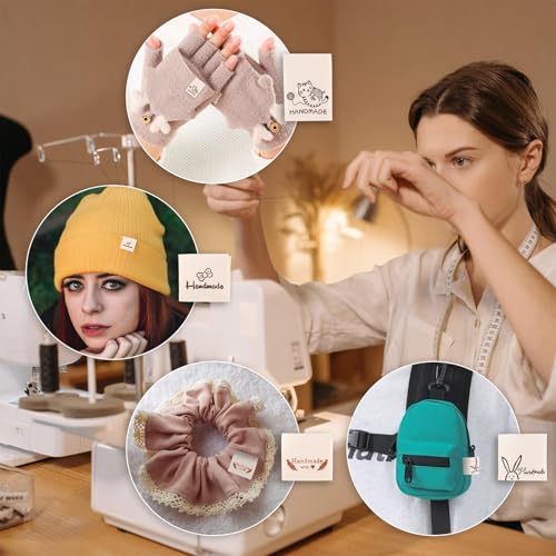 90 Stuks Katen Etikken Tags Handgemaakt Rechtshoek Naaien Doek Labels Craft Klepingstuk Tags Met Woord Patronen Voor Diy Breien Kleding Decoratie 4