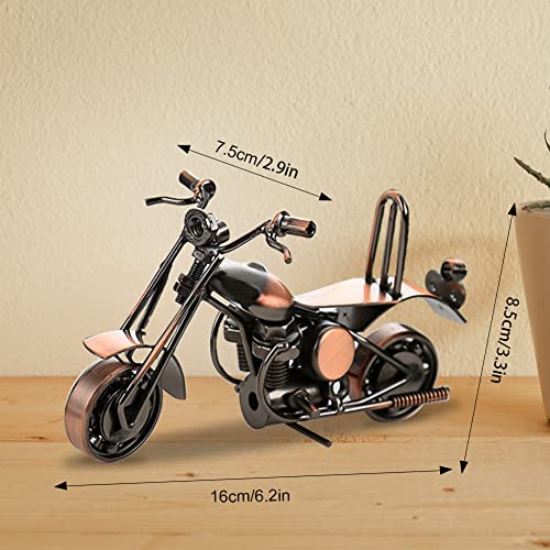 Model Motorfiets, Classic Metaal Motorfiets Model Creative Birthday Gift voor vriendje vader Fotografie Decor Props (Retro Koper) 3