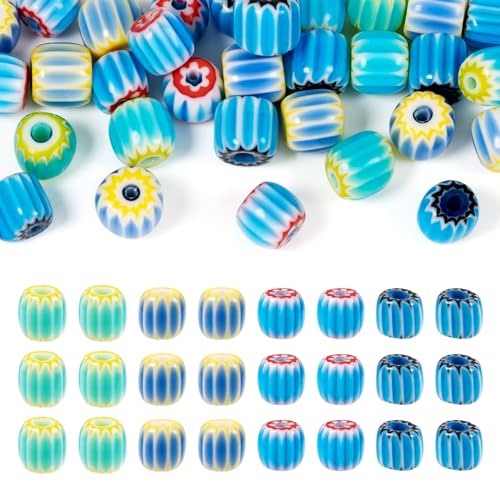 40 st. 4 Kleuren Handgemaakte Column Millefiori Lampwork Glazen Kralen Pompoen Vorm Losse Spacer Kralen voor DIY oorbellen armband ketting sieraden maken ambachten