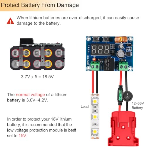 Batterijadapter voor Milwaukee M18 18V Lithium Batterij, Power Wheel Adapter, Power Adapter, Converter voor DIY werklicht, Ride On Truck RC Speelgoed, Robotics, met 5