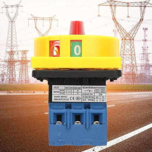 Schakelschakelaar voor stroomonderbrekers, 25 A/32 A, 3-polig, draaibaar, 2 standen voor machines (25 A) 4
