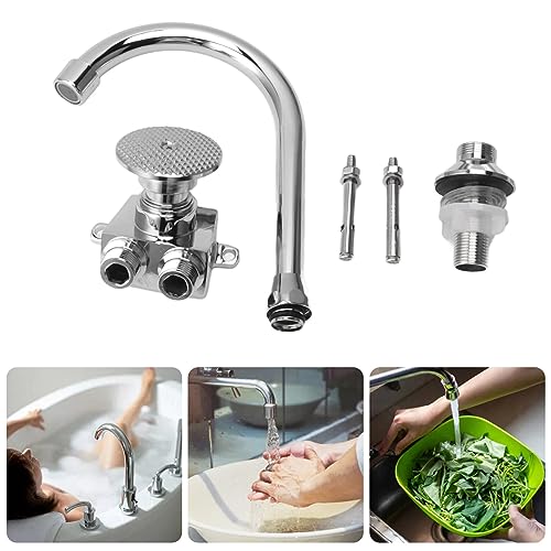 Voet Pedaal Faucet Handen Voetventiel Flexibele slang Touchless Floor Mount Foot Control Faucet voor keuken 4