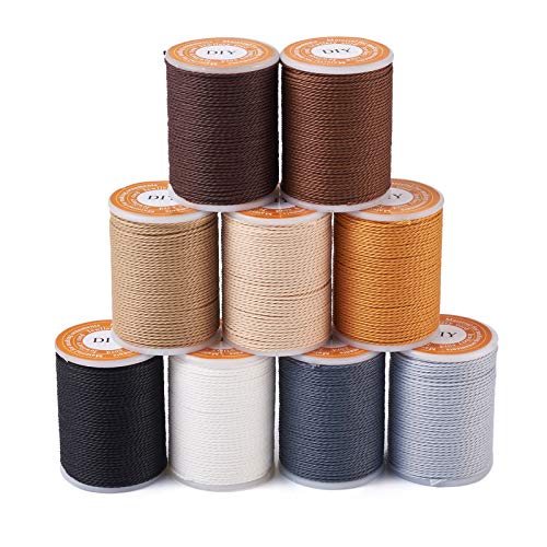 108 Yard 1mm Waxed Polyester Cords 9 Kleuren Macrame Touw armband draad kralen koord voor naaien gevlochten sieraden ketting ambachtelijk maken, 9 Rolls