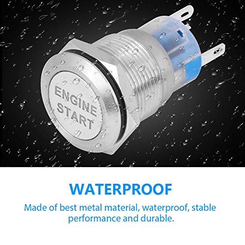 Motorstartschakelaar 12 V voor 19 mm montagegat (roestvrij staal) Startknop Industriële Diesel Motor 3