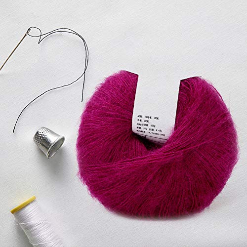 Garens van wol of van fijn haar Pashm brei Angora lange wol garen Hot (15 Diepe Roos Rood) 5