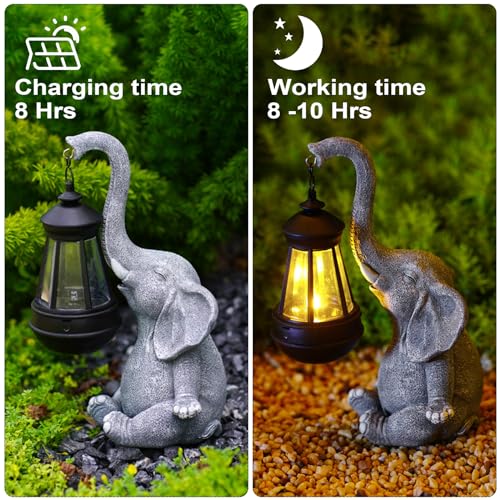Zonnelantaarns, Outdoor Tuinfiguren, Olifantfiguren, Ambachten, Zonne-energie voor tuindecoratie 3
