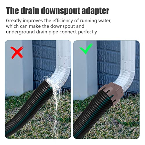 Rain Gutter Downspout Adapter, Plastic Drain Downspout Extender Connector Flexibele Drain Adapter Vervanging Downpipe Converter Connector met Schroeven voor Outdoor(Brown S) 4