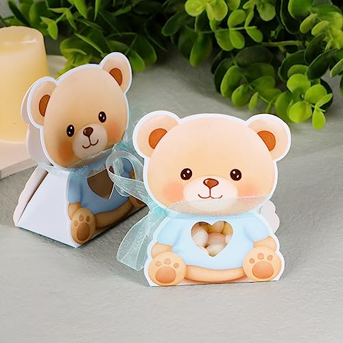 Verpakking van 50 babyberen, cadeaudoosjes, geschenkdoosjes voor gasten, babyshower, geschenkdoosje, blauw, leuke geschenkdoosjes voor gasten, doop babyshower, geschenkverpakking etc. 3