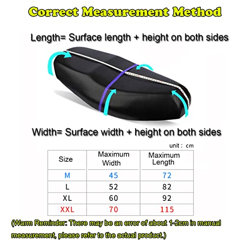 Waterdicht Motorfiets Seat Cover Universal Oxford Stof Motorfiets Seat Covers Seat Cover Stofkussen Cover Motorfiets Kussen Seat Cover Seat Beschermer voor de meeste motorfiets Scooter Covers Black XXL 3