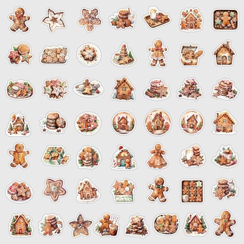 50st Gemberkoek Man Sticker Kerst snoepje peperkoek Zelfklevende Stickers voor scholen Knutselen Projecten Kinderfeest Favors DIY Crafts Decoraties