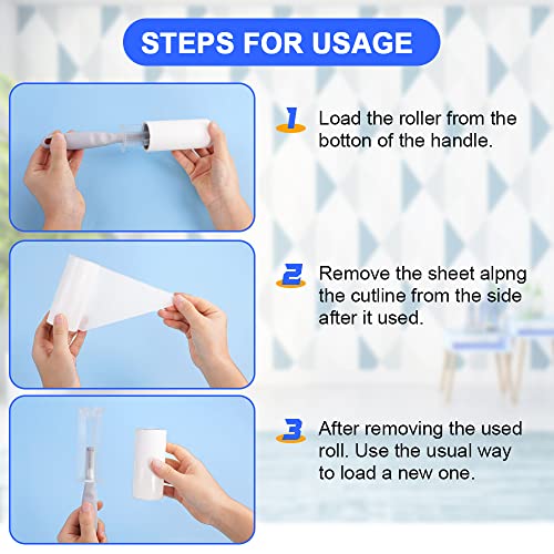 7 st Pet haar roll, Zelfklevende Pet haar roll, Sticky borstel, Reiniging Roll voor katten en honden, 7 rollen papier, 60 vellen per rol 3