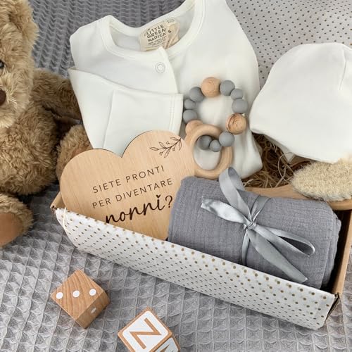 Kaart Aankondiging van zwangerschap aan grootouders Wenskaart van hout Verrassing Zwangerschap Grootouders met Idde envelop Cadeauplaat Word grootouders 3