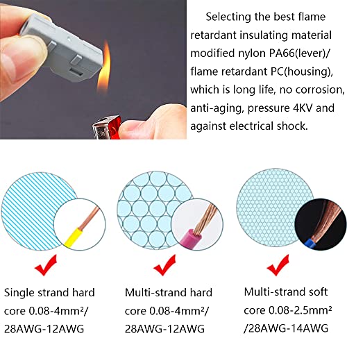 Draadconnectoren, 14 st Nieuwe Mini Lever Nutconnector, SPL-2M Compacte Draadconnectoren, Snel Terminal Blokkabelconnector (Multicolor) 5