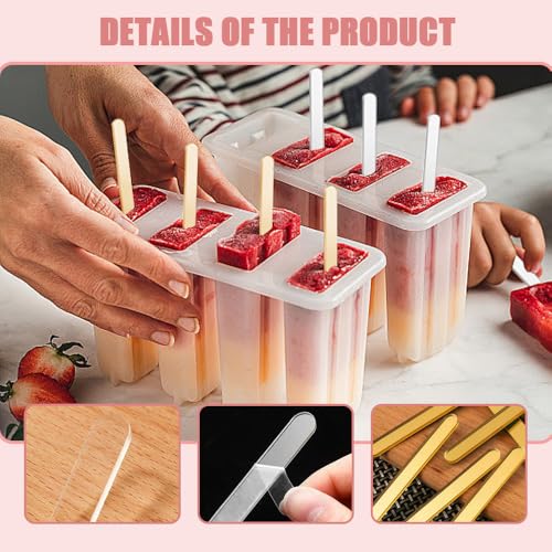 40 st. Herbruikbare acryl Cake Sicle Sticks Clear Ice Cream Sticks Snoep Lolly Cake mallen Popsicle Making Accessoires voor zelfgemaakte ijscakes DIY desserts (2 kleuren) 4