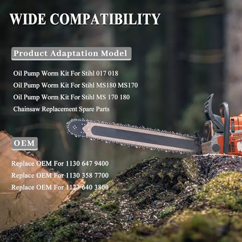 Oliepomp Worm Gear Oil Line Filter Brandstoflijn Filters voor Stihl 017 018 MS180 MS170 MS 170 180 Kettingzaag Vervanging Reserveonderdelen 3
