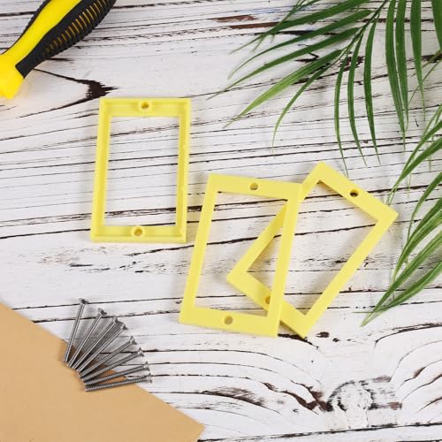 3Scs Socket Extenders, 0.8cm Socket Extender met Schroeven Enkele elektrische Box Extender Junction Box Extender voor Elektrische Box Switches (Geel) 3