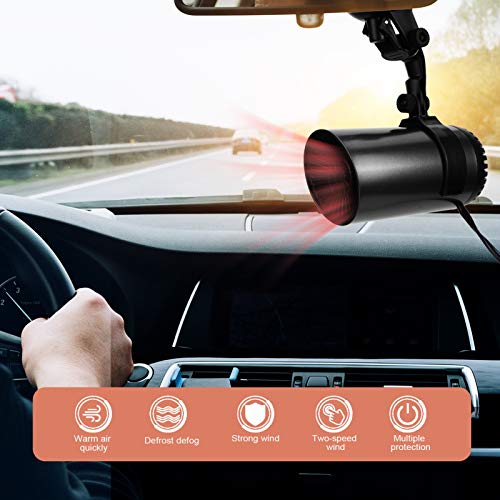 12V 150W snelle verwarming autoverwarmer, Mini Anion luchtzuiveraar Sigarettenaansteker voorruit Defrost Heater & koelventilator met Zuigbeker en racket