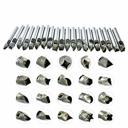 Set van 20 Punching Tools Punching Hand Cookie Cutter op lederen stempelen Carbon Steel voor DIY lederwaren ambachtelijk leer