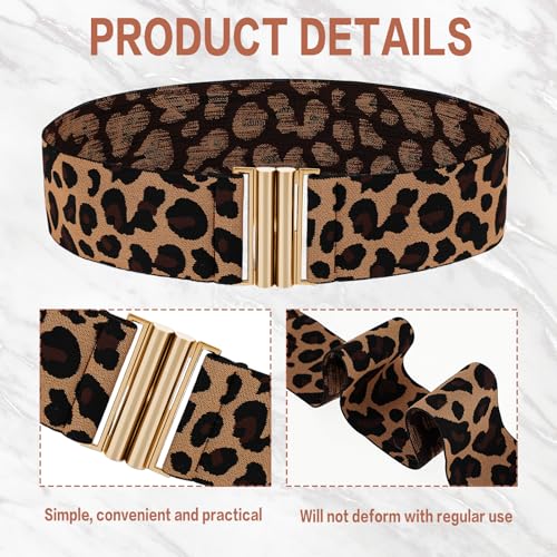 Brede elastische tailleband voor vrouwen, vintage elastische tailleband met luipaardprint, mager jurkje, broekriem 5