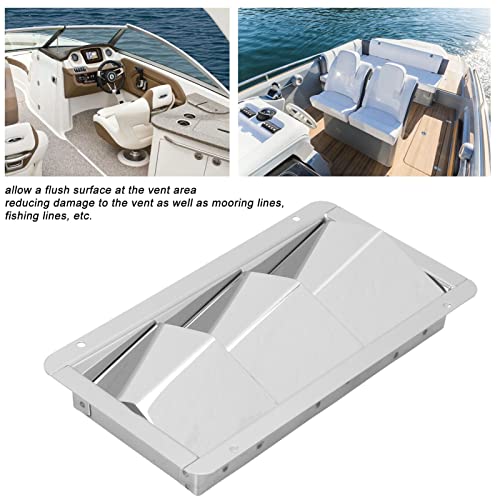 Boot Ventilatie Grille, One Pair Marine Air Vent Cover 3 Slots 210x110mm Rechthoekig Louvre 304 Roestvrij staal Universeel voor boten 4