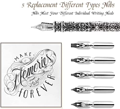 Antieke Veren Dip Pen Cadeaus Merchandise Goose Feather Schrijven Inkt Set Stationery Cadeau Doos Kerstmis 4