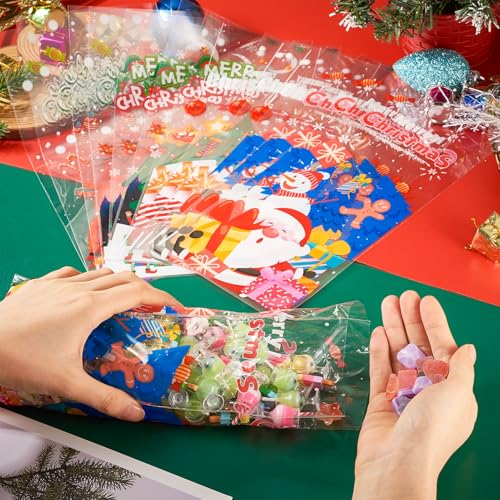 40 stuks Kersttassen 27.5x12.5cm Candy Cookies Snacks Pakket Tassen Kerstverpakking Tassen Zakjes Snowman Thema Tassen voor Kerstcadeaus Kerstcadeaus Party Favor 4