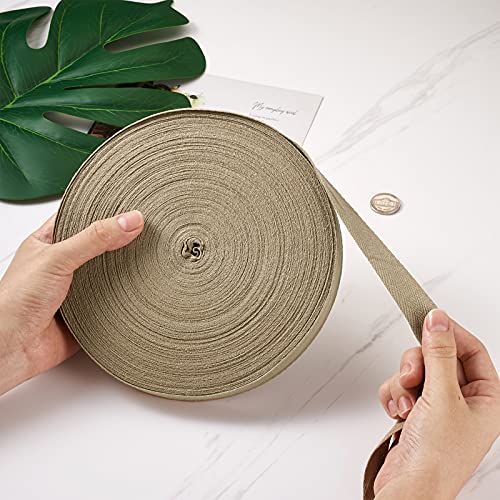 45 Meter 20mm 3/4" Katoen Bunting Tape Twill Tape Haringbone Libbons voor het naaien van dressmaking wijzigingen ambacht, Camel 4