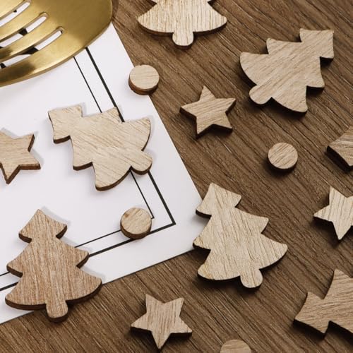 100st Kerstmis Houten Confetti Kerstboom Tafel Confetti Xmas Star Tafel Decoratie voor Vakantie Xmas Wedding Winter Party 5
