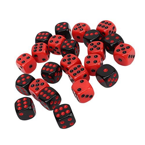 Dice, Six Sided Tafelspel Dice Set voor Party Bars Club 48st 6 Dices Zwart en rood Plastic Waterdicht