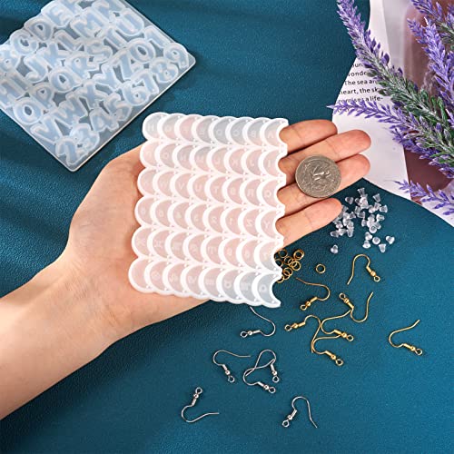 282PCS oorbel Siliconen mallen oorbellen maken Kits brief A-Z nummer 0-9 Maan Epoxy Resin mallen met oorbellen haken voor DIY oorbel sieraden maken 4