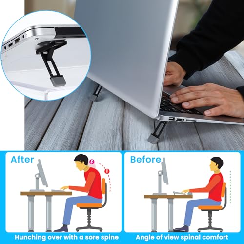 2 verpakkingen Mini Laptop Stand Keyboard Stand, 3 niveaus Hoogte verstelbaar Vouwbare kleine laptop Stand met antislip Siliconen Base voor alle laptops en toetsenborden (zwart)