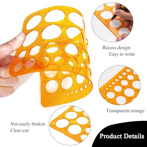 3 stuks tekening stencil meten Plastic stencil lineaal Quilt gereedschap Circle Liniaal voor tekengereedschap Multifunctionele ronde geometrische Stencil Liniaal tekenen set voor 3