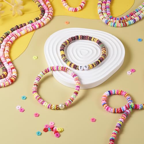 7 onderdelen Polymeer Kleikralen Disc Coin Pastel Kralen Bloem Klei Kralen voor DIY Hawaii armband oorbellen sieraden maken