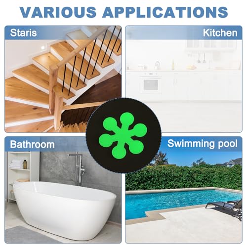 12 stuks Non Slip Bad Stickers, Non-Slip Douche Stickers met Scraper Badkamer Douche Vloer Stickers Snowflake Shape Leuke Treads Badkuipen, Paars 5