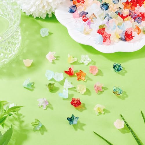 120 st. Verschillende Bloemen Glazen Kralen Spray Geschilderd Glas Spacer Kralen Bloem kralen Caps sieraden Kralen Bulk voor DIY Crafts Levering armband sieraden maken 3