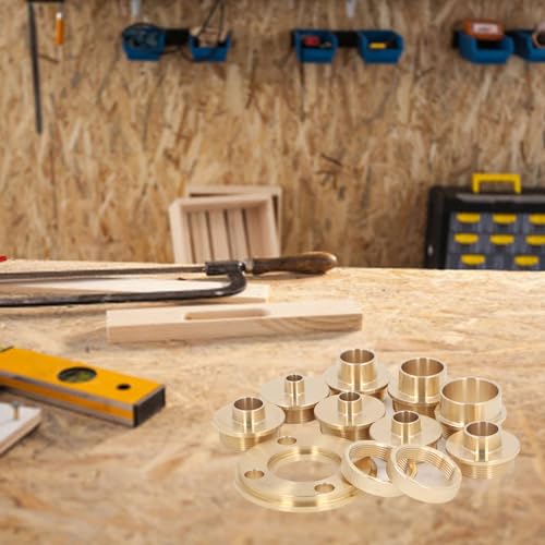 Brass Milling Template Guide Set, 11 Piece Milling Template Guide Set, Brass Milling Sleeve Set voor houtbewerking, Trimming Machine, Flip Plate, Stencils 5