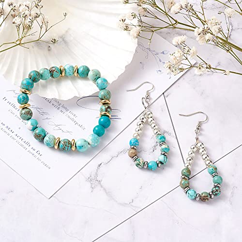 5 onderdelen natuurlijke turquoise kralen 4mm/6mm/8mm/10mm Ronde Turquoise Edelsteen Genezing Spacer Losse kralen voor armband ketting sieraden maken 3