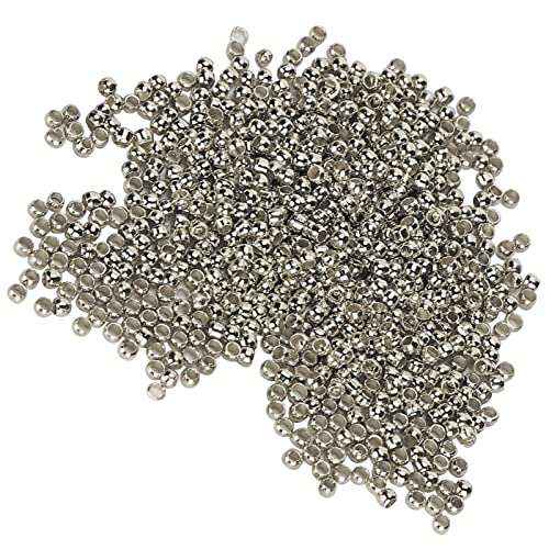 Ronde Spacer Kralen, Knijpen kralen, DIY Stopper Kralen Eenvoudig te gebruiken sieraden maken Stopper Kralen Duurzaam 500Pcs Knijp kralen voor ketting armband DIY (White K)