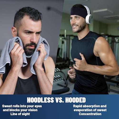 Pack of 5 Sports Headbands for Men Women / Women / Men / Women / Sweatbands / Headband / Headband / Headband / Black for Workout, Football, Jogging, Running, Cycling, Yoga 5