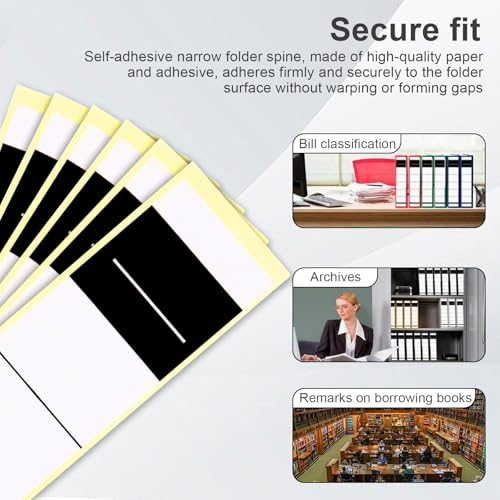 Pak van 100 map terug Stickers Zelf-Adhesive 3,5 x 19 cm Bestand terug Zelf-Adhesive voor het classificeren van documenten en notities 3