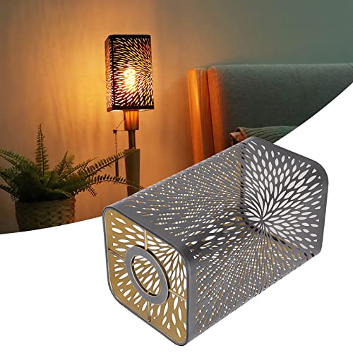 Lampschade Wrought Iron Lamp Bedside Tafellampschaduw Afneembare Tafellamp Shade Hollow Carving Lampshade voor E27 E26 Lamphouder